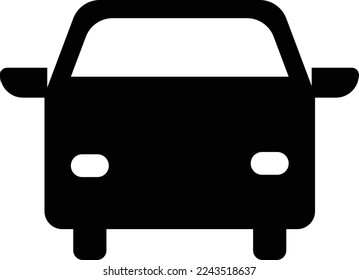 Icono de la línea delantera del coche. Símbolo de signo de estilo de contorno simple. Auto, visión, deporte, raza, concepto de transporte. Ilustración vectorial aislada en fondo blanco. EPS 10.