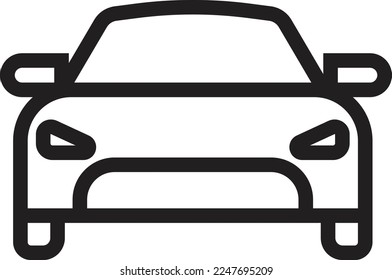 Car front line icon. Simple outline style sign symbol. Auto, view, sport, race, transport concept. Vector illustration isolated on white background. EPS 10.