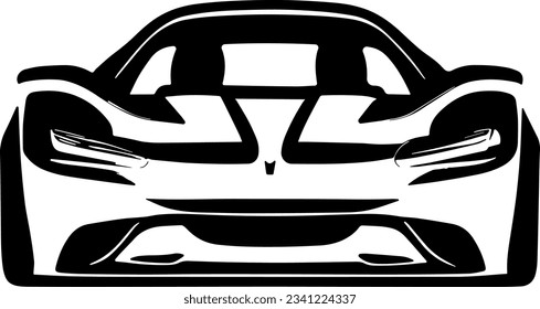 Car front line icon. Simple outline style sign symbol. Auto, view, sport, race.