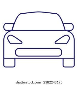 Icono de la línea delantera del coche. Símbolo de signo de estilo de contorno simple. Auto, visión, deporte, raza, concepto de transporte. Ilustración vectorial aislada en fondo blanco. EPS 10.