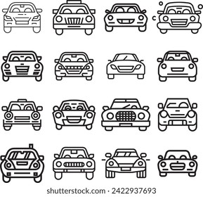 Car front line icon. Simple outline style sign symbol. Auto, view, sport, race, transport concept. Vector illustration