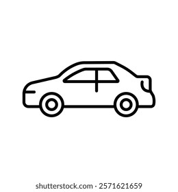 Car front line icon. Simple outline style sign symbol. Auto, view, sport, race, transport concept. Vector illustration isolated on white background. EPS 10