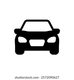 Car front line icon. Simple outline style sign symbol. Auto, view, sport, race, transport concept. Vector illustration isolated on white background. EPS 10.