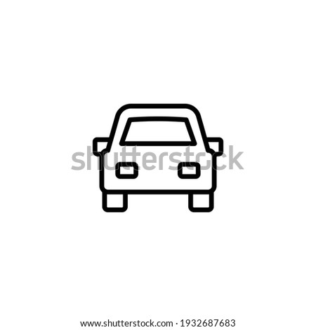 Car front line icon. Simple outline style sign symbol. Auto, view, sport, race, transport concept. Vector illustration isolated on white background. EPS 10.