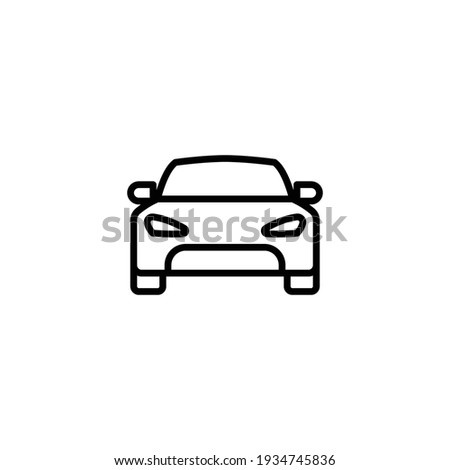 Car front line icon. Simple outline style sign symbol. Auto, view, sport, race, transport concept. Vector illustration isolated on white background. EPS 10.