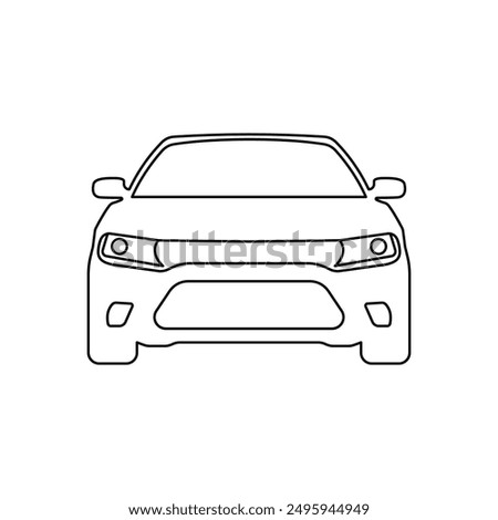 Car front line icon. Simple outline style sign symbol. Auto, view, sport, race, transport concept. Vector illustration isolated on white background