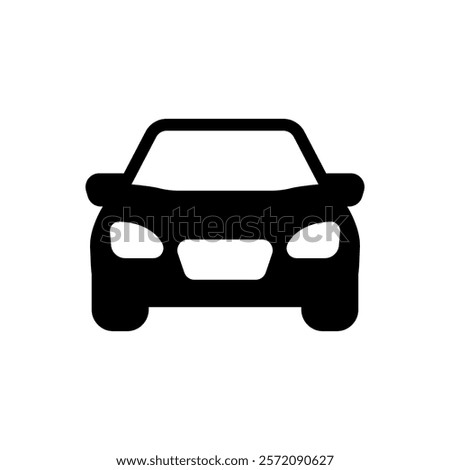 Car front line icon. Simple outline style sign symbol. Auto, view, sport, race, transport concept. Vector illustration isolated on white background. EPS 10.