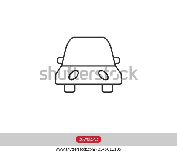 Car front line icon. Simple
outline style sign symbol. Auto, view, sport, race, transport
concept. Vector illustration isolated on white background. EPS
10.