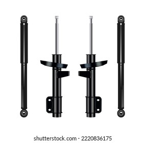 Car front and rear shock absorbers vector illustration