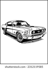 Car in front of road Coloring page, Car Coloring page design, outline design