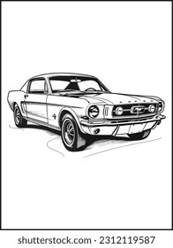 Car in front of road Coloring page, Car Coloring page design, outline design