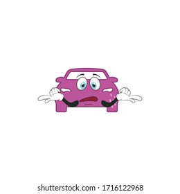 car front side cartoon characters design with expression. you can use for stickers, pins, mascot or patches