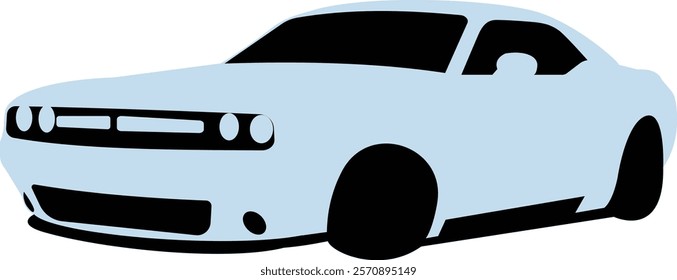 Car front side view silhouette vector illustration isolated on a white background