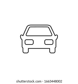 Car front simple line icon. Vector illustration