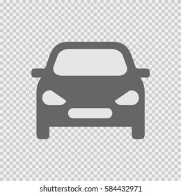 Car Front Vector Icon Eps 10 On Transparent Background.