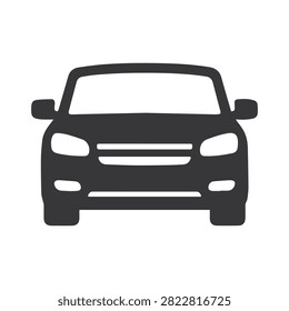 Car front vector icon. Simple minimalist automobile symbol for web and mobile apps.