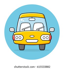 Car front view icon.