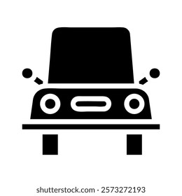 Car front view icon. Concept of transportation, travel, and driving.