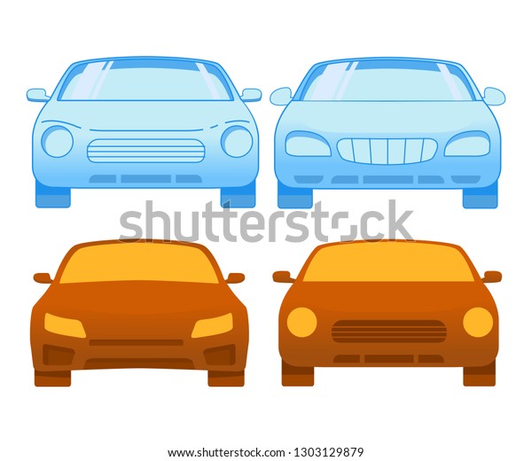 Car front view icon. Flat\
vector.Isolated on a white background.Vehicle front view.A set of\
vehicles. 