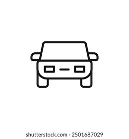 Car front view icon isolated on white background