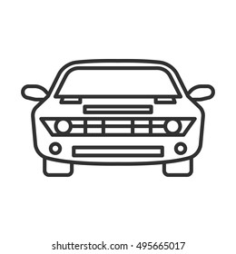 Car front view icon, line design
