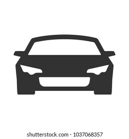 Car front view icon on transparent background