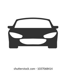Car front view icon on transparent background
