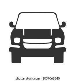Car front view icon on transparent background