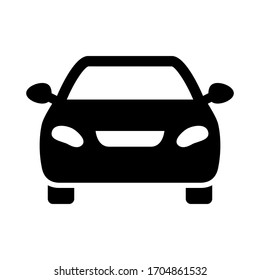 Car Front View Icon On White Background