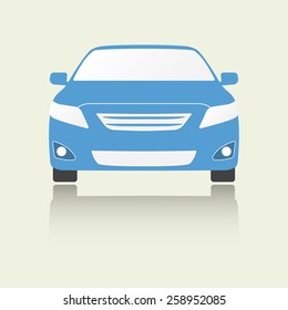 Car front view icon or sign. Colorful vector illustration. Flat design.