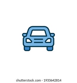 Car front view icon. Simple filled outline style sign symbol. Auto, view, sport, race, transport concept. Vector illustration isolated on white background. EPS 10.