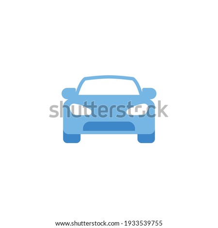 Car front view icon. Simple flat style sign symbol. Auto, view, sport, race, transport concept. Vector illustration isolated on white background. EPS 10.