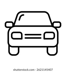Car front view icon for transport and automotive concepts	