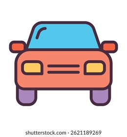 Car front view icon for transport and automotive concepts	
