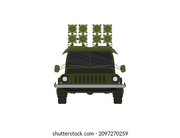 Car front view. Off-road vehicle isolated on color background