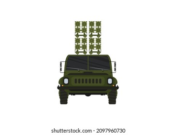 Car front view. Off-road vehicle isolated on color background