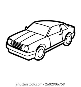 car front view outline coloring book page line art drawing
