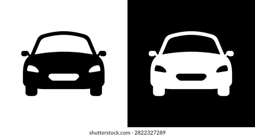 Car Front View Solid Icon Set. Automotive Design, Vehicle Identification, And Transportation Silhouette Symbol Collection. Car Industry, Traffic, Travel. Isolated Vector Illustration