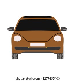 Car front view transportation style. Flat vector isolated icon