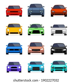 Car front view vector flat icon. Car parking cartoon front design shape - Shutterstock ID 1902227032