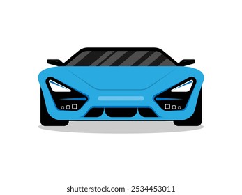 Car front view vector flat icon. Car parking cartoon front design shape.