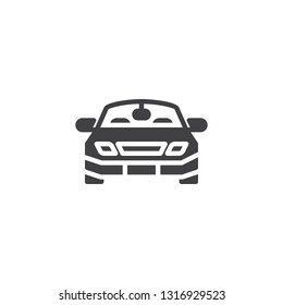Car front view vector icon. filled flat sign for mobile concept and web design. Sports car simple glyph icon. Symbol, logo illustration. Pixel perfect vector graphics