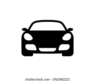 Car front view vector icon. Sport car black symbol isolated. Vector illustration EPS 10
