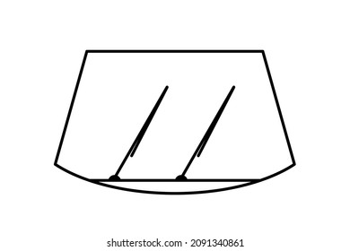 Autofrontglasreiniger. Zeilensymbole Illustration von Autofrontswaschern. Vektorgrafik.