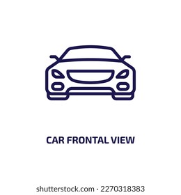 Auto frontal view Symbol aus der Transportkollektion. Dünne lineare Autofrontale, Verkehr, Reiseumriss Symbol einzeln auf weißem Hintergrund. Zeilensymbol für Vektorvorderansicht, Symbol für Web und 