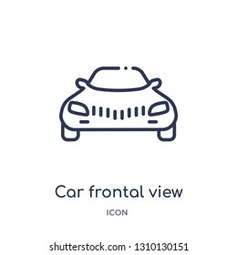 car frontal view icon from transportaytan outline collection. Thin line car frontal view icon isolated on white background.