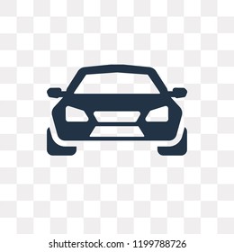 Car frontal view vector icon isolated on transparent background, Car frontal view transparency concept can be used web and mobile