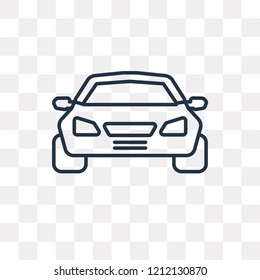 Car frontal view vector outline icon isolated on transparent background, high quality linear Car frontal view transparency concept can be used web and mobile