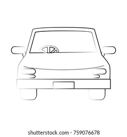 Car frontview vehicle icon vector illustration graphic design