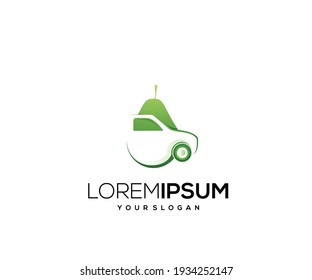 car and fruit icon logo design template